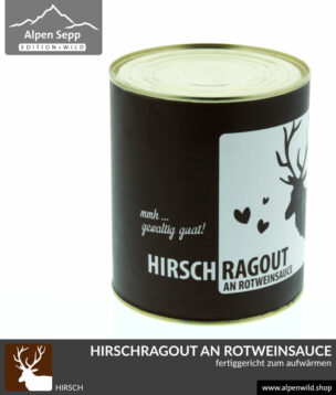 Hirschragout Hirschgulasch an Rotweinsauce, 680 Gramm