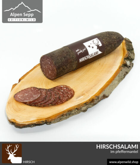 Hirschsalami - Salami im Pfeffermantel von AlpenSepp® edition wild