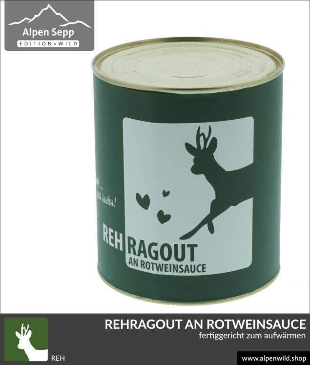 Rehragout Rehgulasch an Rotweinsauce, 680 Gramm