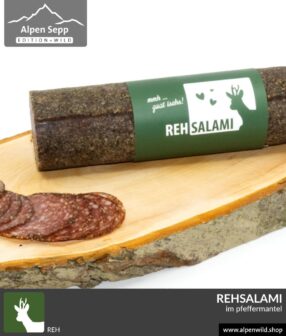 Rehsalami im Pfeffermantel