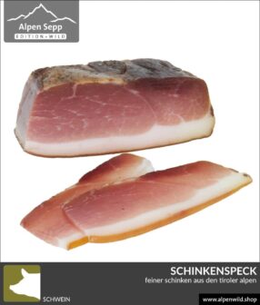 Schinkenspeck vom Schwein geschnitten