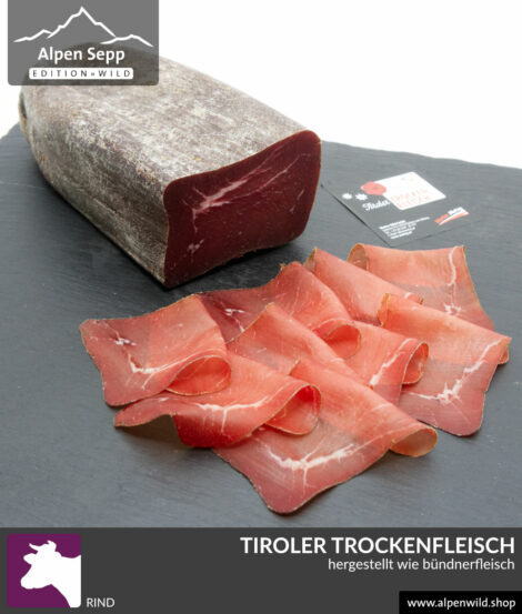Trockenfleisch vom Rind von AlpenSepp® edition wild | Herstellungsmethode wie Schweizer Bündnerfleisch