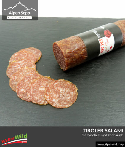 Tiroler Salami mit Zwiebeln und Knoblauch