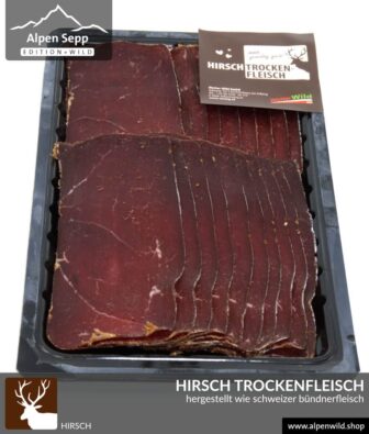 Hirsch Trockenfleisch, geschnitten