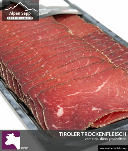Tiroler Trockenfleisch vom Rind, dünn geschnitten