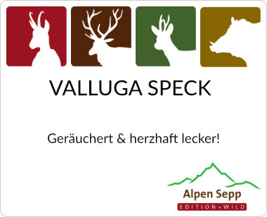 Valluga Speck - heißgeräucherter Speck mit Kräutern geschnitten von AlpenSepp® edition wild 4 Valluga Speck