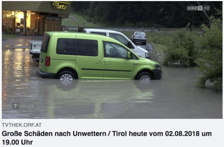 Bericht zum Unwetter vom ORF TV Thek