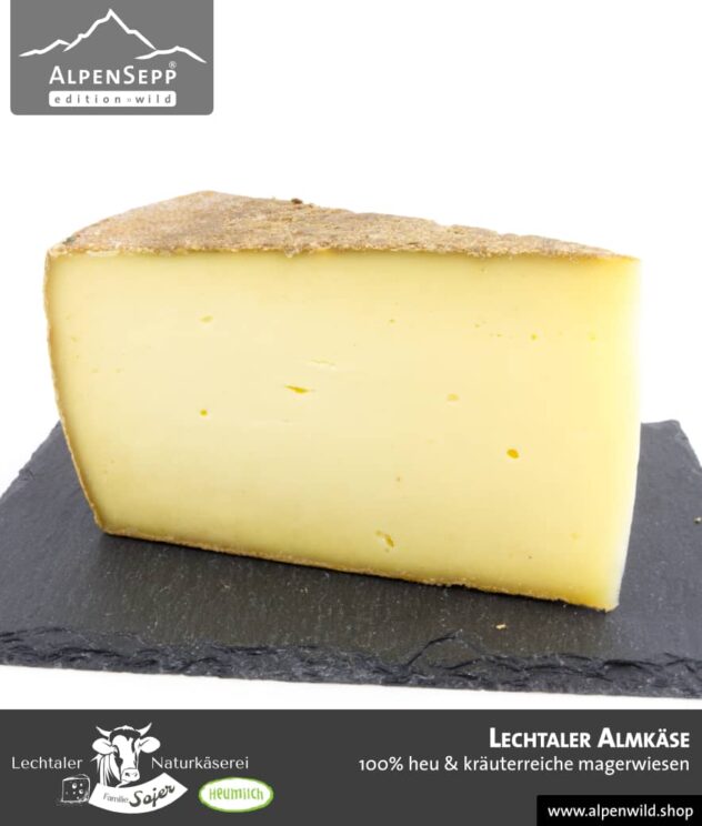 Lechtaler Almkäse | 100% Heu und kräuterreiche Magerwiese | Lechtaler Naturkäserei in Tirol | 100% Heumilch | 55% F.i.T.