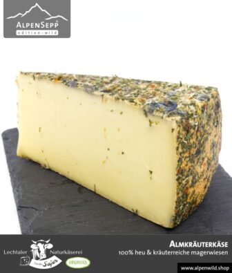 Almkräuterkäse | 100% Heu und kräuterreiche Magerwiese | Lechtaler Naturkäserei in Tirol | 100% Heumilch | 55% F.i.T.